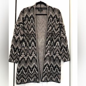 Lucky Brand Black and White Chevron Cardigan